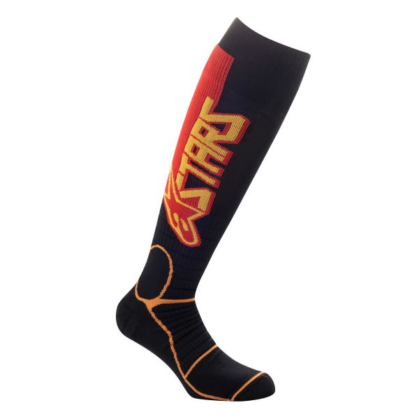 Motocross Shoes Alpinestars Mx Pro Socks Black Yellow Tangerine