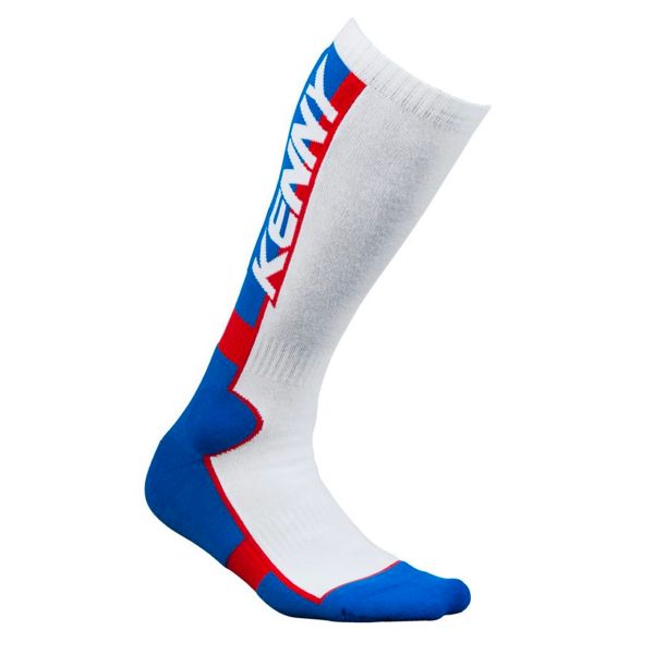 Motocross Shoes Kenny MX Tech Blue White Red Socks