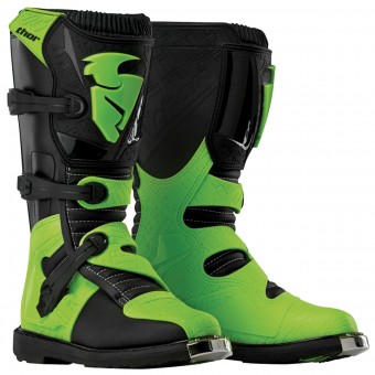 Motocross Boots Thor Blitz Black Green Kid Motocross Boots Thor Blitz Black Green Kid