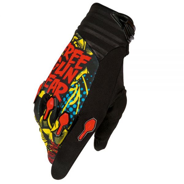 Motocross Gloves Freegun Devo Iron Black Red Blue Kid
