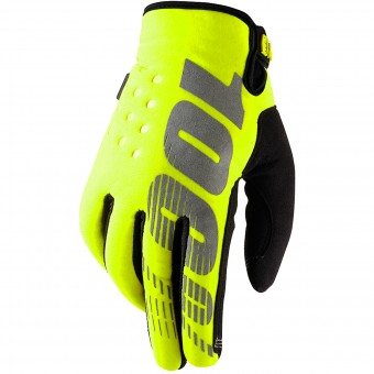 Motocross Gloves 100% Brisker Yellow Kid Motocross Gloves 100% Brisker Yellow Kid