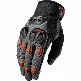 Motocross Gloves Thor Defend Charcoal Orange
