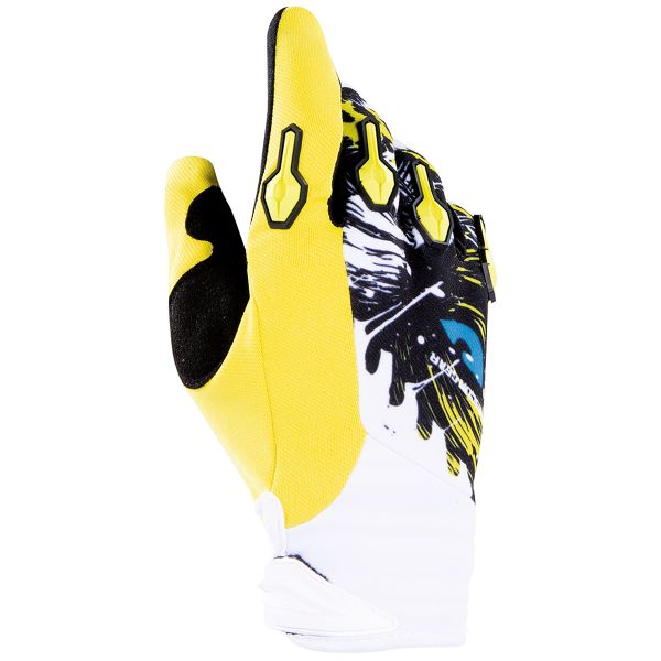 Motocross Gloves Freegun Devo Beast Blue Lime Kid