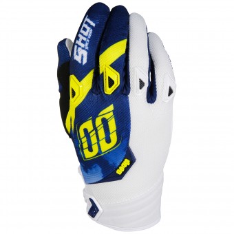 Motocross Gloves SHOT Devo Squad Blue Yellow White Motocross Gloves SHOT Devo Squad Blue Yellow White