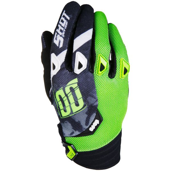 Motocross Gloves SHOT Devo Squad Green Black