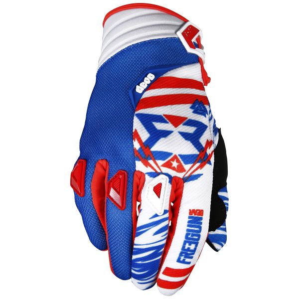 Motocross Gloves Freegun Devo Trooper Blue Red Black Kid