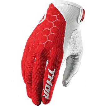 Motocross Gloves Thor Draft Indi Red White