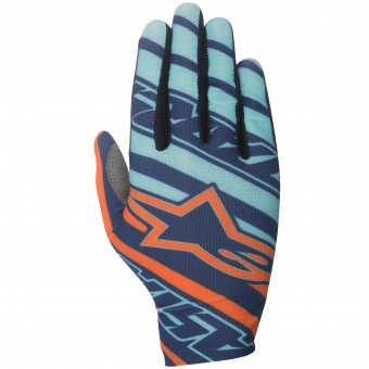 Motocross Gloves Alpinestars Dune Turquoise Orange Motocross Gloves Alpinestars Dune Turquoise Orange