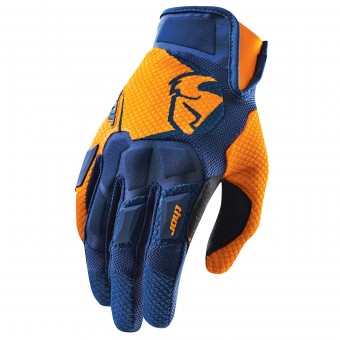 Motocross Gloves Thor Flow Navy Orange
