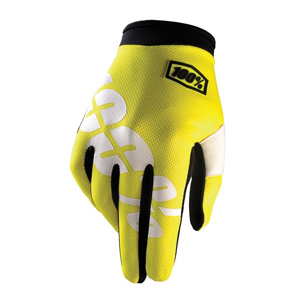 Motocross Gloves 100% Itrack Neon Yellow