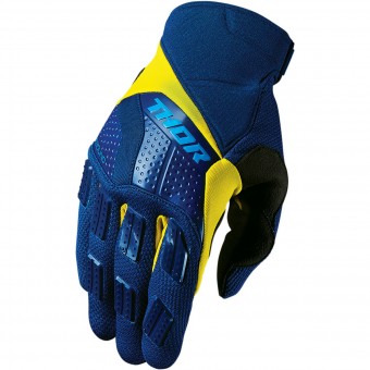 Motocross Gloves Thor Rebound Navy Yellow