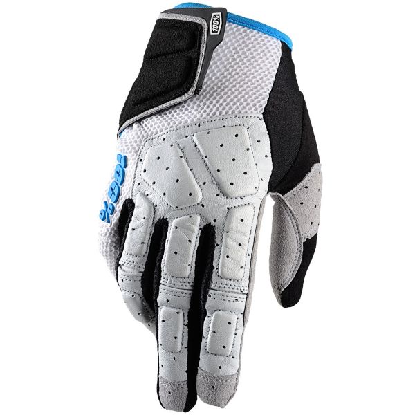 Motocross Gloves 100% Simi Grey Cyan