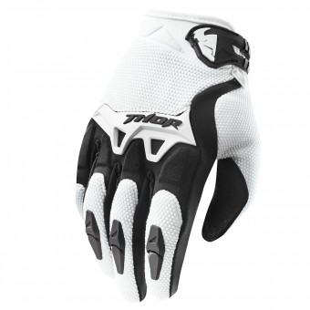 Motocross Gloves Thor Spectrum Blanc Kid