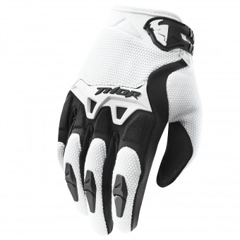 Motocross Gloves Thor Spectrum Blanc