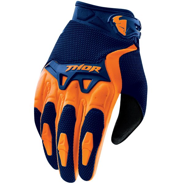 Motocross Gloves Thor Spectrum Navy Orange Kid