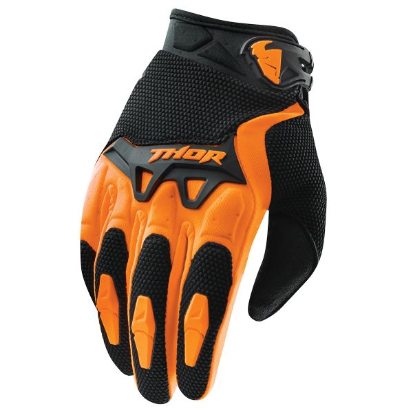 Motocross Gloves Thor Spectrum Orange Black Kid