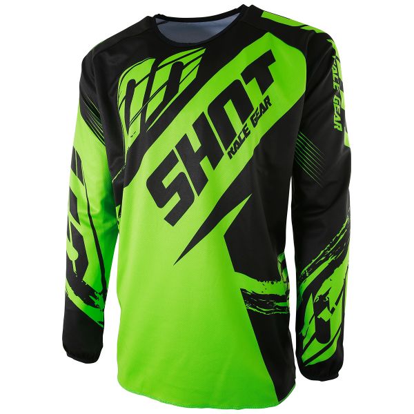 Motocross Jerseys SHOT Devo Fast Neon Green Kid