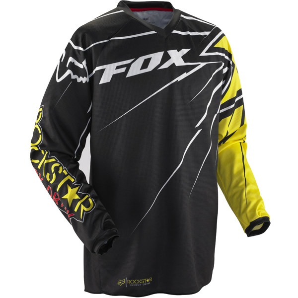 Motocross Jerseys FOX HC 180 Rockstar Kid Black Yellow