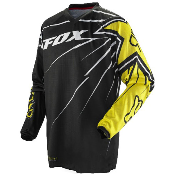 Motocross Jerseys FOX HC 180 Rockstar Black Yellow Jersey