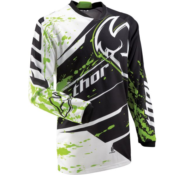 Motocross Jerseys Thor Phase Splatter Green Jersey