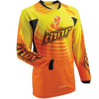 Motocross Jerseys Thor Phase Vented Warp Yellow Jersey