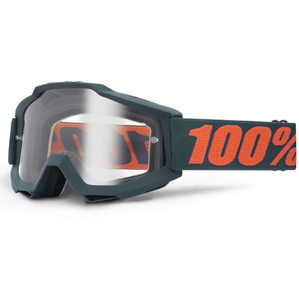 Motocross Goggles 100% Accuri Gunmetal OTG Clear Lens