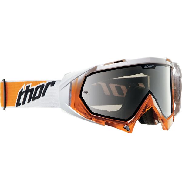 Motocross Goggles Thor Hero White Orange