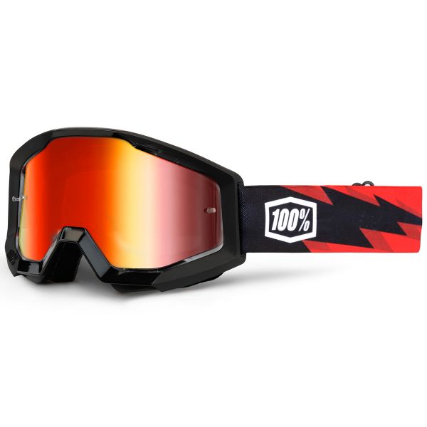 Motocross Goggles 100% Strata Slash Mirror Red Lens