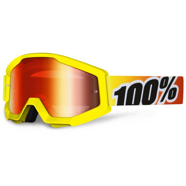 Motocross Goggles 100% Strata Sunny Days Mirror Red Lens