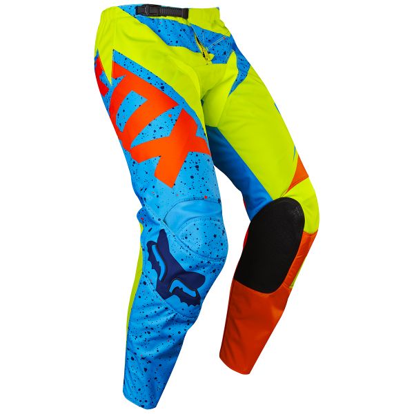 Motocross Trousers FOX 180 Nirv Yellow Blue Pant Child 586
