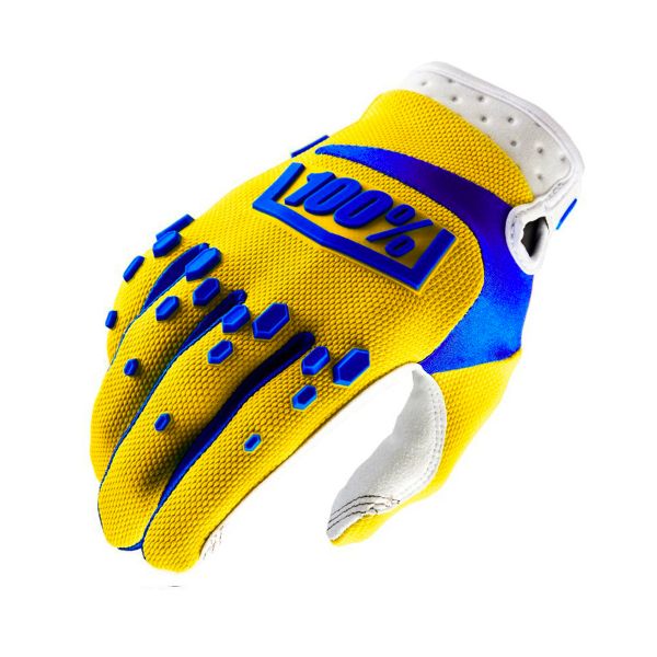 Motocross Gloves 100% Airmatic Yellow Kid