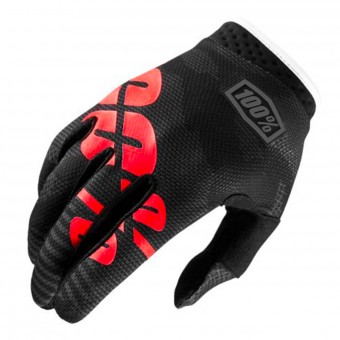 Motocross Gloves 100% Itrack Black Camo Motocross Gloves 100% Itrack Black Camo