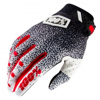 Motocross Gloves 100% Ridefit Black White Motocross Gloves 100% Ridefit Black White