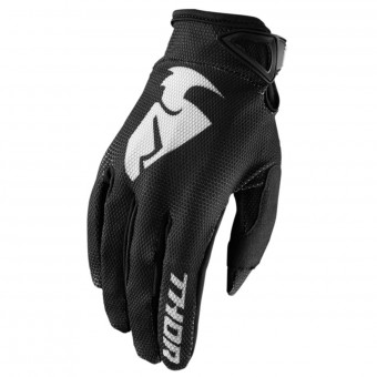 Motocross Gloves Thor Sector Glove Black Kid