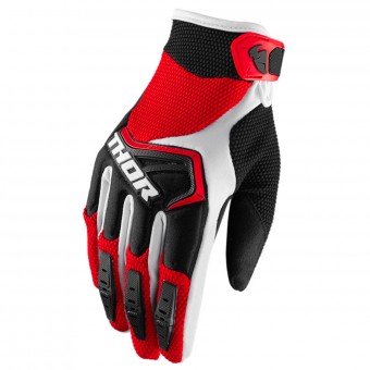 Motocross Gloves Thor Spectrum Red Black White