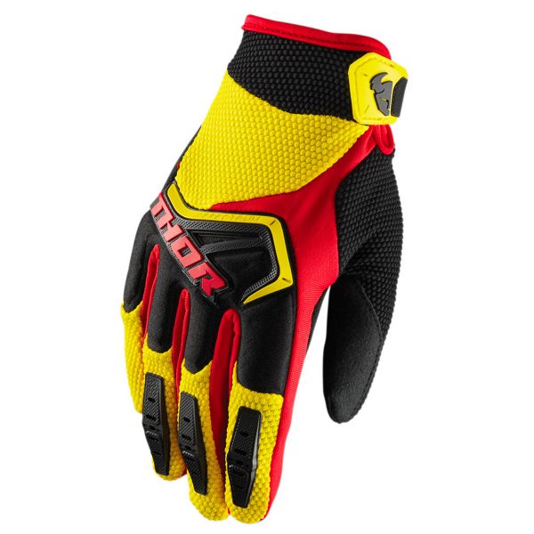 Motocross Gloves Thor Spectrum Yellow Black Red Motocross Gloves Thor Spectrum Yellow Black Red