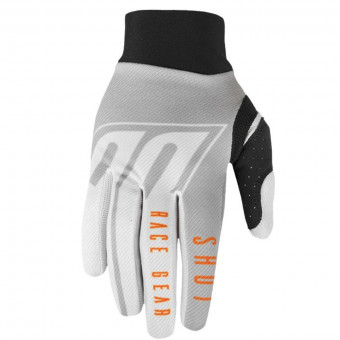 Motocross Gloves SHOT Aerolie Alpha Light Grey Orange CE