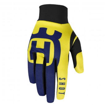 Motocross Gloves SHOT Aerolie Husqvarna Blue Yellow CE