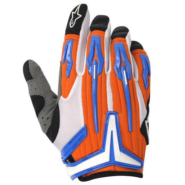 Motocross Gloves Alpinestars Charger Orange Blue Black