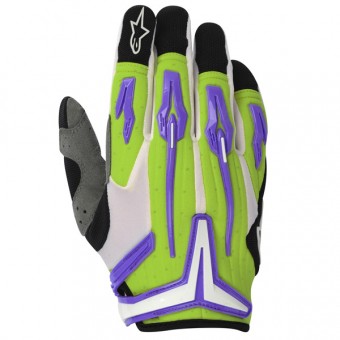 Motocross Gloves Alpinestars Charger Green Violet Black