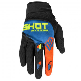 Motocross Gloves SHOT Contact Trust Deep Blue Neon Orange CE