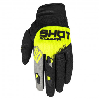 Motocross Gloves SHOT Contact Trust Grey Neon Yellow CE