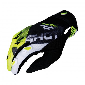 Motocross Gloves SHOT Devo Ultimate Black Neon Yellow CE Kid Motocross Gloves SHOT Devo Ultimate Black Neon Yellow CE Kid