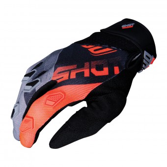 Motocross Gloves SHOT Devo Ultimate Black Neon Orange CE Kid Motocross Gloves SHOT Devo Ultimate Black Neon Orange CE Kid