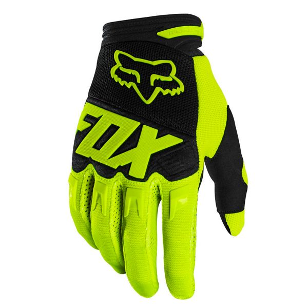 Motocross Gloves FOX Dirtpaw Race Neon Yellow Kid