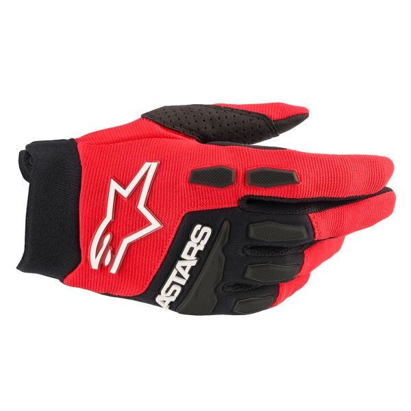 Motocross Gloves Alpinestars Full Bore Bright Red Black Motocross Gloves Alpinestars Full Bore Bright Red Black