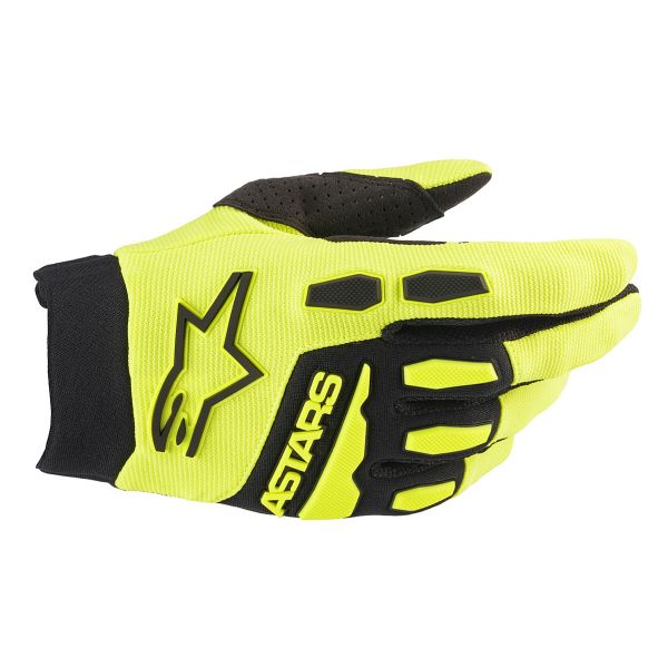 Motocross Gloves Alpinestars Full Bore Yellow Fluo Black Kid