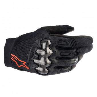 Motocross Gloves Alpinestars Megawatt Gloves Black Red Fluo