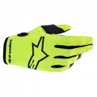 Motocross Gloves Alpinestars Radar Gloves Yellow Fluo Black