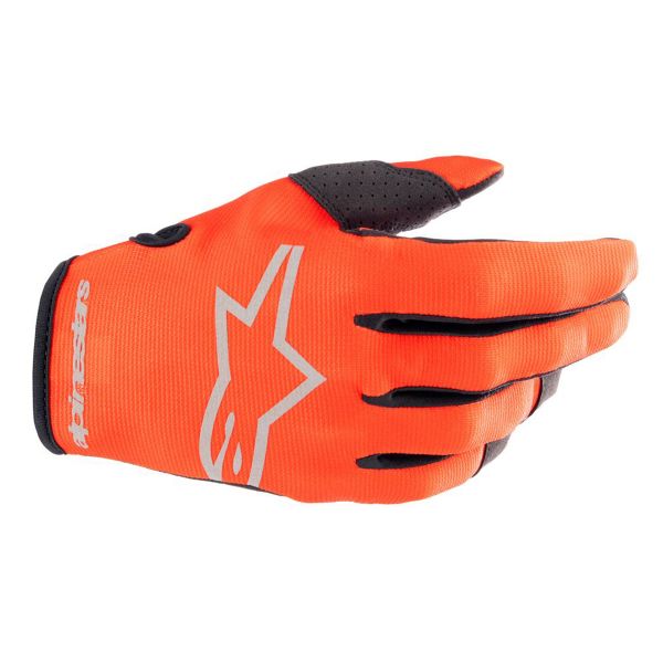 Motocross Gloves Alpinestars Radar Hot Orange Black Kid